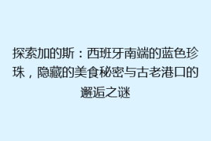 探索加的斯：西班牙南端的蓝色珍珠，隐藏的美食秘密与古老港口的邂逅之谜